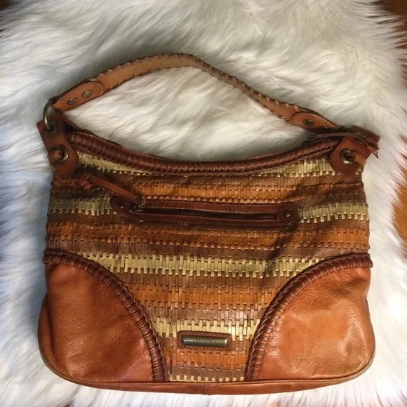 Isabella Fiore Authentic Woven Leather Shoulder Bag - Picture 3 of 16